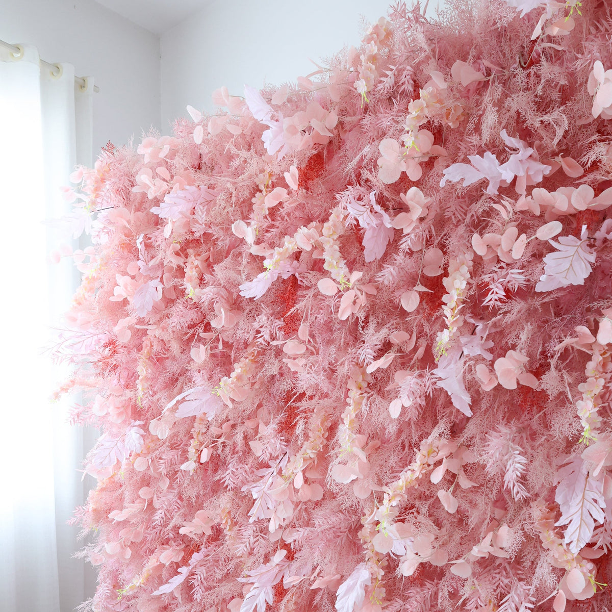 ValarFlowers Blush Pink Floral Extravaganza Wall: A Dreamy. Romantic Masterpiece for Enchanting Celebrations - VF - 621